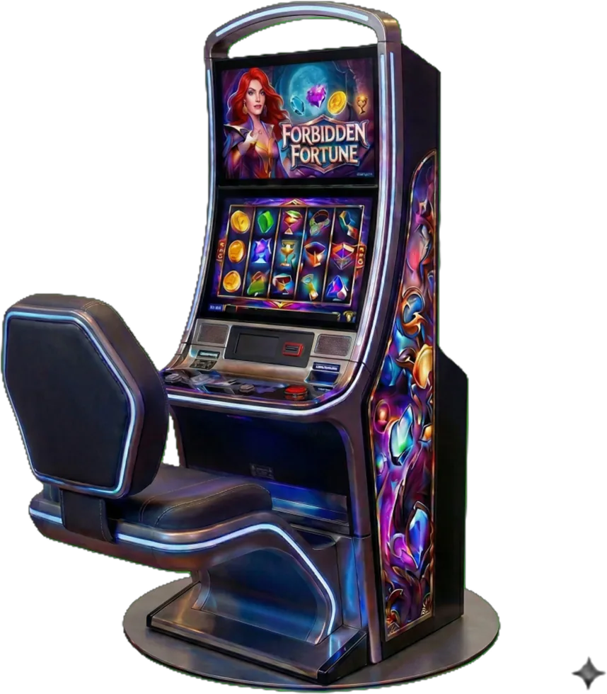 A gaming cabinet — an existing game drops in with no redesign